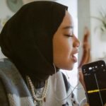 a person looking at a phone
